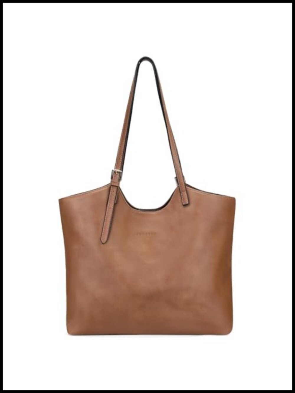 Large Vegan Leather Work Tote Bag Adjustable Handle Multi-Pocket